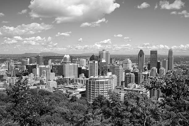 Montreal in black and white stock photo