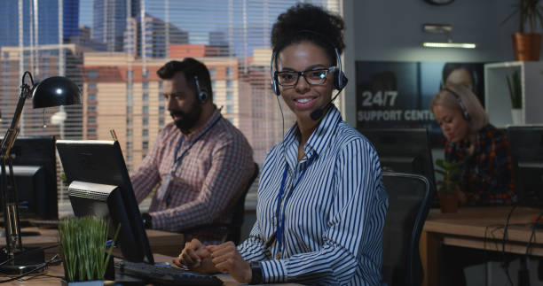 istock Woman working at his desk in a call center 1144295982