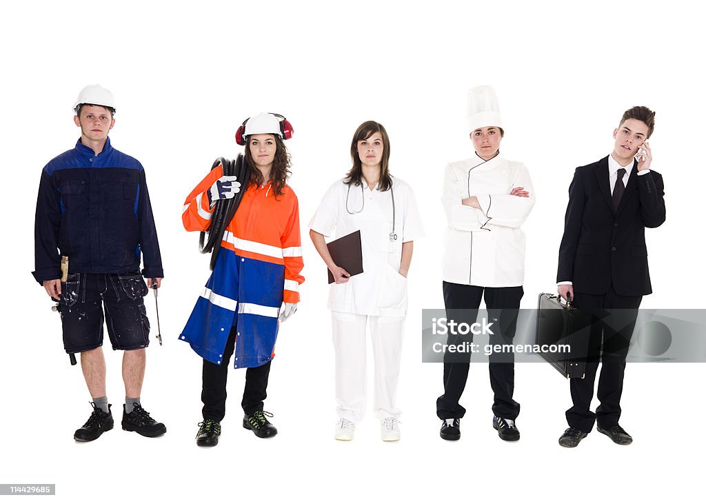 Gruppo di persone con diversi mestieri - Foto stock royalty-free di Cuoco