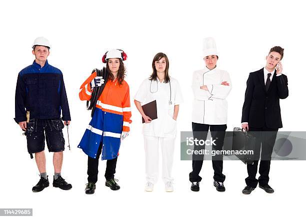 Foto de Grupo De Pessoas Com Diferentes Ocupação e mais fotos de stock de Chef de cozinha - Chef de cozinha, Enfermeira, 20 Anos