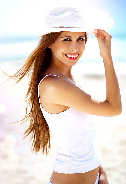 istock Smiling woman with white hat 114430262