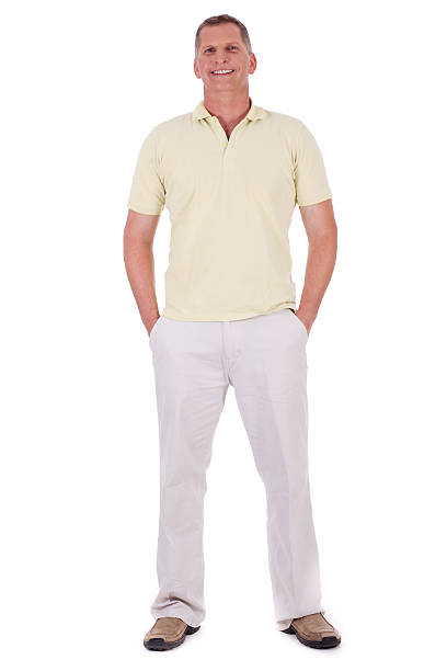 istock Full length of smiling middle aged man 114430269