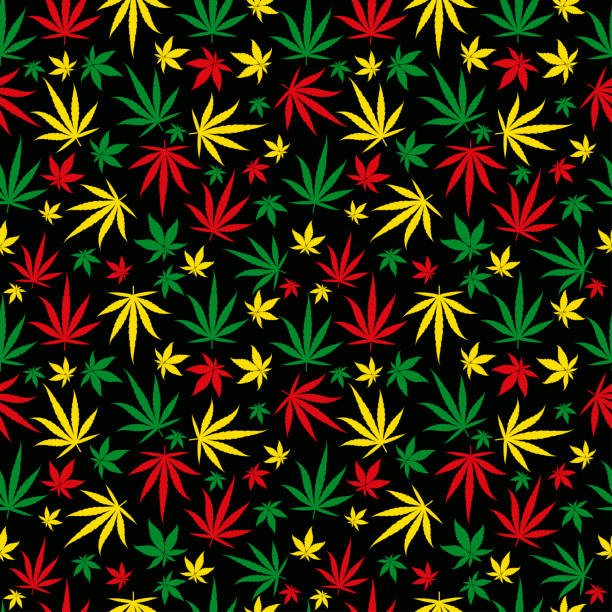 Rasta Pattern Reggae Colour Ornament Marijuana Seamless Background  Rastafarian Cannabis Hemp Template Fill Vector Flat Illustration Square  Clipart Stock Illustration - Download Image Now - iStock