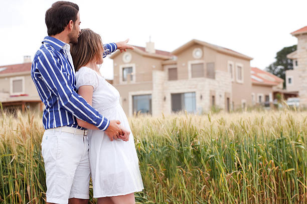 istock Young romantic couple standing together 114430664