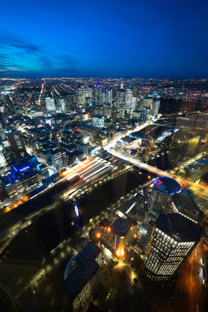 istock Buildings of Melbourne at night 1144307674