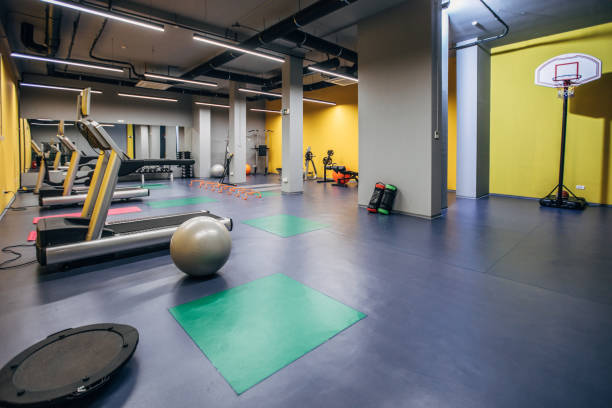 istock Inside of modern gym with no people 1144308303