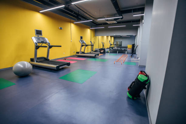 istock Inside of modern gym with no people 1144308482
