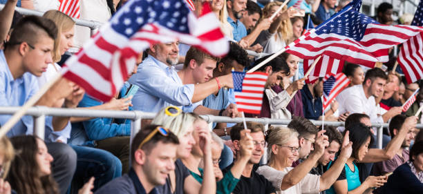istock Excited USA Fans Cheering For Their Team 1144308786