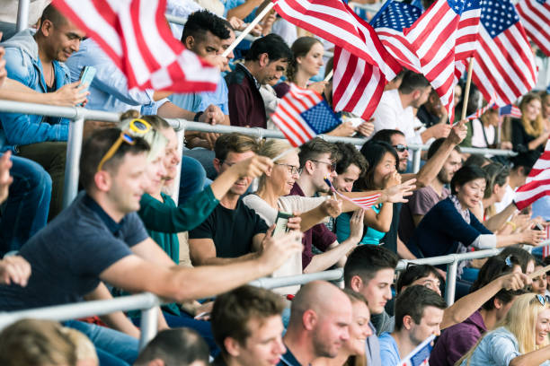 istock Excited USA Fans Cheering For Their Team 1144308808