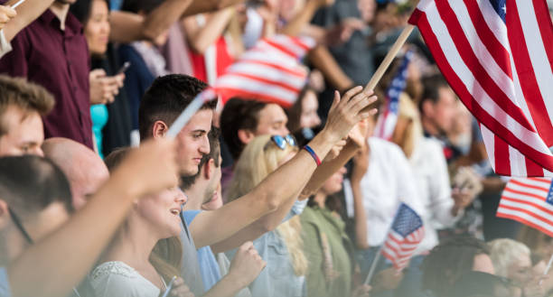 istock Excited USA Fans Cheering For Their Team 1144308825