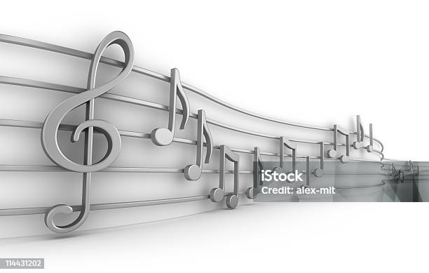 Conjunto De Nueve De Notas Musicales Foto de stock y más banco de imágenes de Nota musical - Nota musical, Tridimensional, Clave de sol