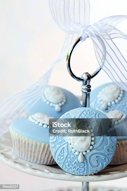 Cameo Cupcakes Stock Photo - Download Image Now - Baked, Blue, Cake