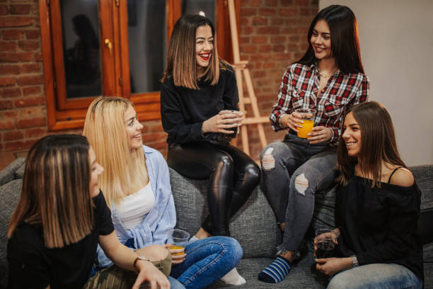 istock Friends having fun at home 1144318851