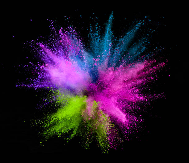 istock Explosion of colored powder on black background 1144322740