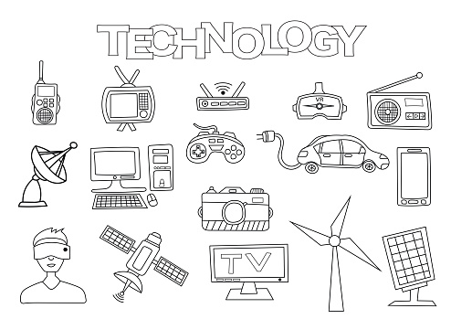 Ilustración de Elementos Tecnológicos Conjunto Dibujado A Mano y más Vectores Libres de Derechos de Colorear - Colorear, Realidad Virtual, Croquis - iStock Ilustración de Elementos Tecnológicos Conjunto Dibujado A Mano y más Vectores Libres de Derechos de Colorear - Colorear, Realidad Virtual, Croquis - iStock