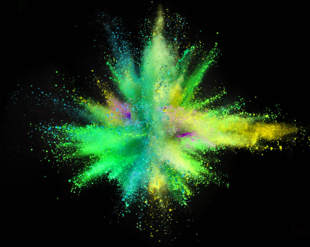istock Explosion of colored powder on black background 1144322765