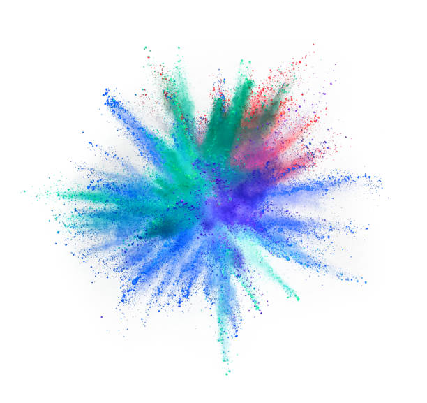 istock Explosion of colored powder on white background 1144324255