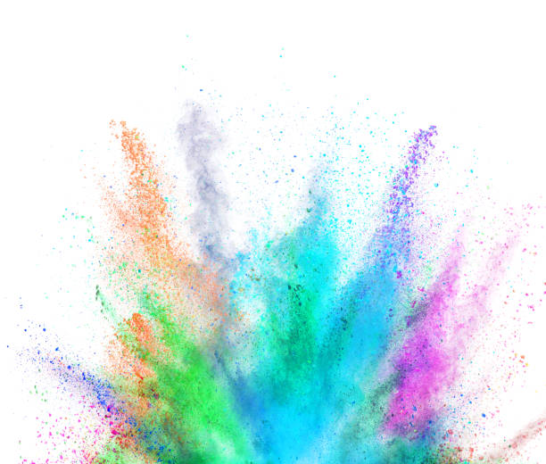 istock Explosion of colored powder on white background 1144324430