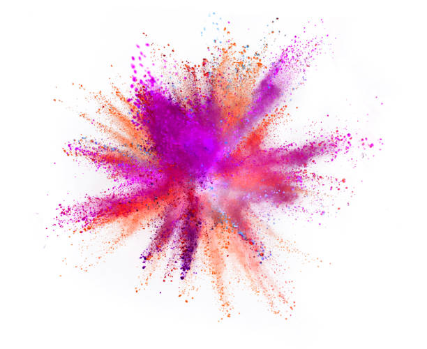 istock Explosion of colored powder on white background 1144324436