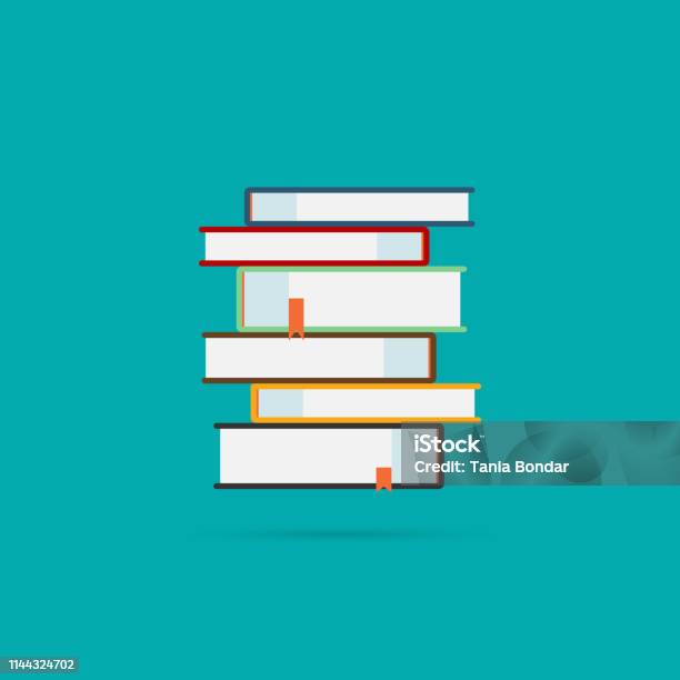 Books Icons Set With Shadow Stock Illustration - Download Image Now - Book, Stack, Vector