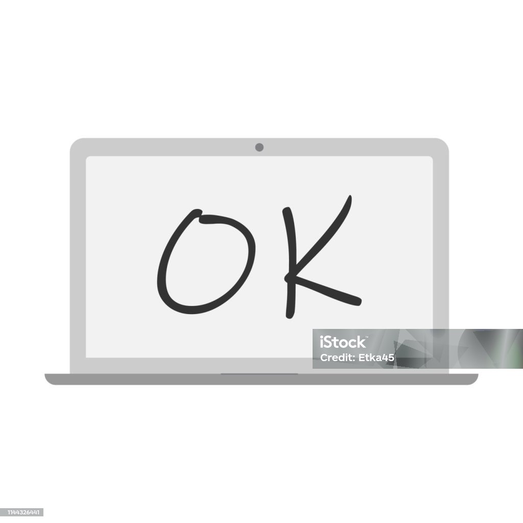 Okay Computer Letter Laptop With Okay Text Vector Design Illustration Stock Illustration ...