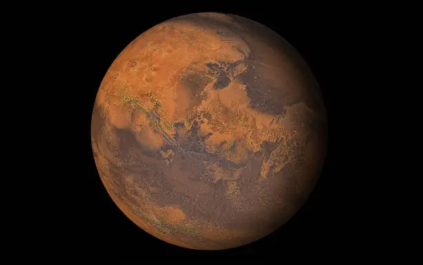 Artist's concept of Mars Planet ( Elements of this image furnished by NASA.Credit must be given and cited to NASA)