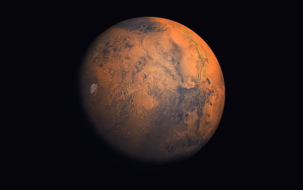 istock Mars Planet isolated in black 1144327579