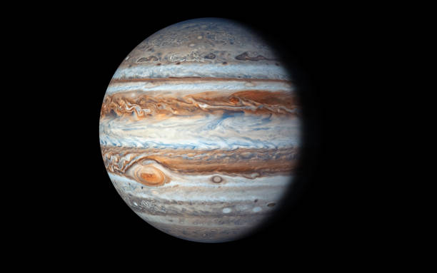 planeta júpiter aislado en negro - jupiter fotografías e imágenes de stock