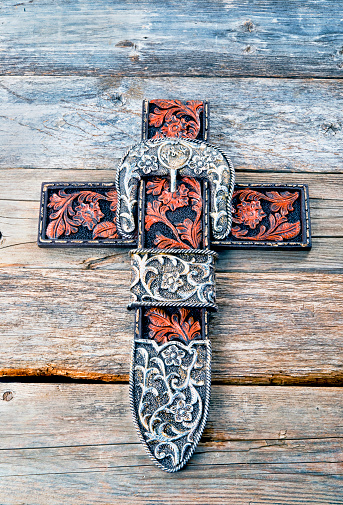 Cowboy prayer cross with room for your type.