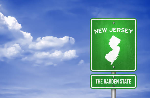 New Jersey - New Jersey Highway sign - Illustration New Jersey - New Jersey Highway sign - Illustration new jersey photos stock pictures, royalty-free photos & images