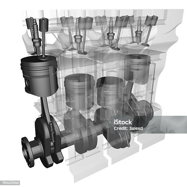 Motore - Fotografie stock e altre immagini di Motore - Motore, Pistone, Tridimensionale