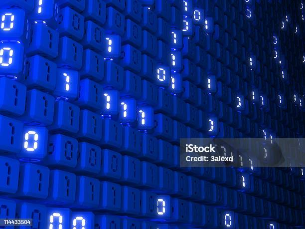 Código Binário - Fotografias de stock e mais imagens de Acaso - Acaso, Azul, Código Binário