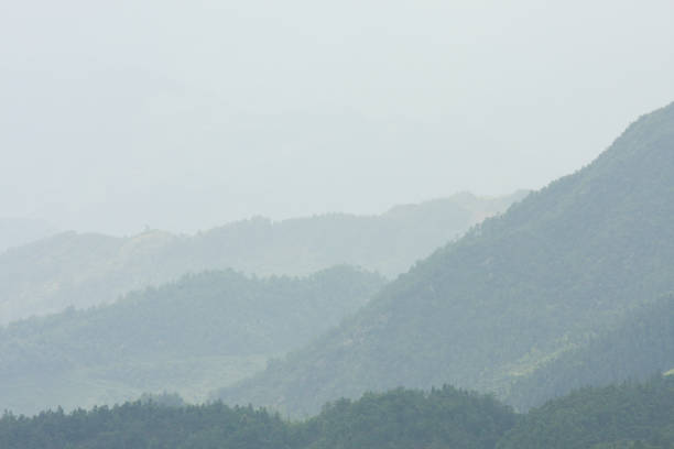 istock Landscape layers mountains in haze 1144335148