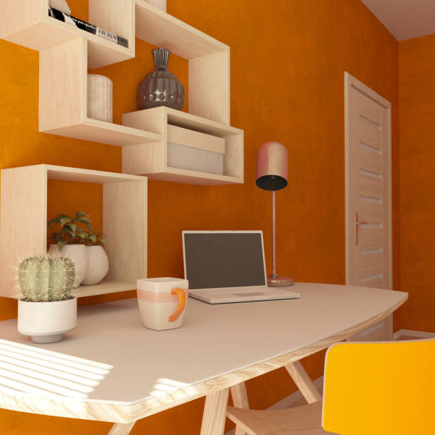 istock 3D Render of a modern home office 1144335215