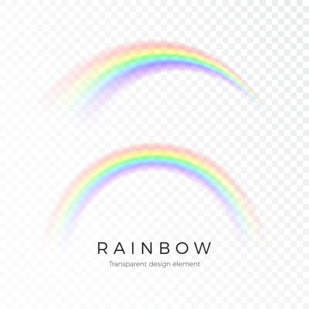 色の抽象的な虹。光のファンタジーアートデザインスペクトル、7色。透明な背景に分離されたベクトル図 - rainbow点のイラスト素材／クリップアート素材／マンガ素材／アイコン素材