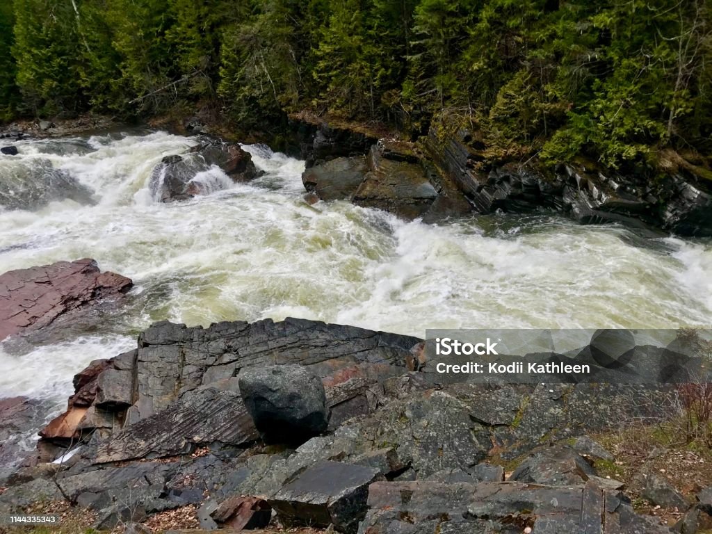 Small waterfall Small waterfall on the Yaak River off of Yaak River Road in Montana. Backgrounds Stock Photo