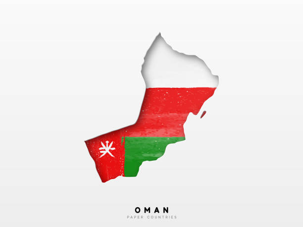 illustrations, cliparts, dessins animés et icônes de oman carte détaillée avec le drapeau du pays. peint dans les couleurs de peinture aquarelle dans le drapeau national - oman flag national flag symbol