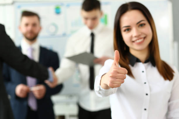 istock Female arm show OK or approval with thumb 1144337551
