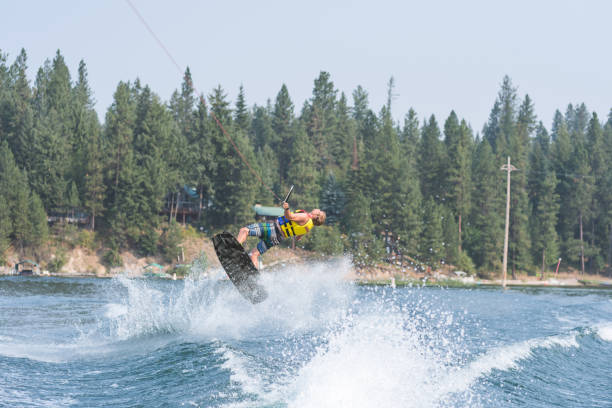 istock Male wakeboarder doing a giant jump 1144337865