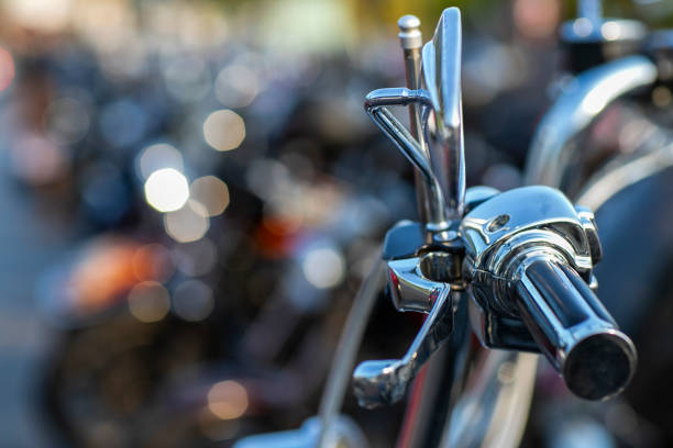Motorcycle Detail on Black Background