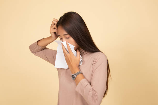 istock Young Asian woman got sick and flu. 1144348039