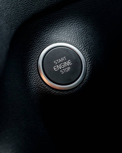 pkw-stopp-stop-knopf im modernen technikauto - car door push button lock car stock-fotos und bilder