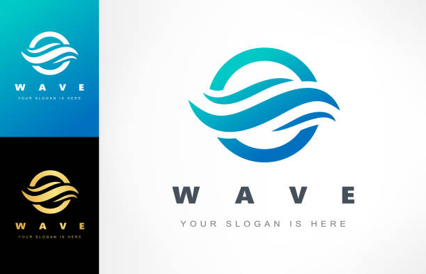 illustrazioni stock, clip art, cartoni animati e icone di tendenza di vettore onda. simbolo dell'acqua. - logo