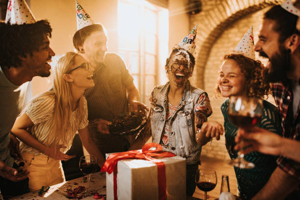 istock Birthday cake in the face! 1144350793