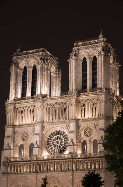 istock Notre Dame lit up at night 1144352574