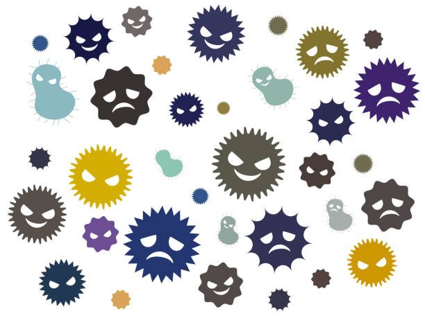 ilustrações, clipart, desenhos animados e ícones de ilustração de um vírus bonito - intoxicação de substâncias