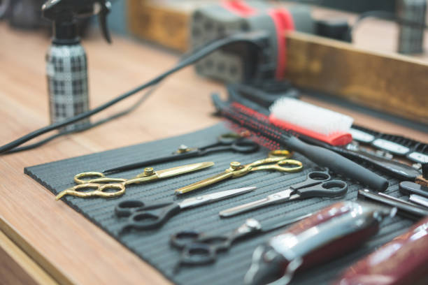 istock Close-up of hairdresser's work tools 1144355332
