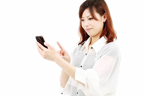 istock Yong woman with mobile phone 114435542