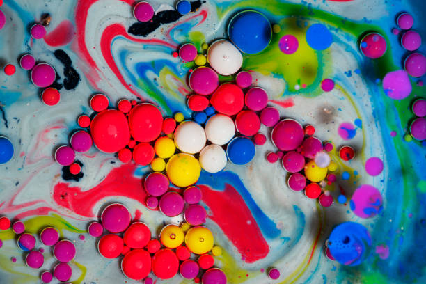 istock Abstract background with paint, drawing on milk 1144359723