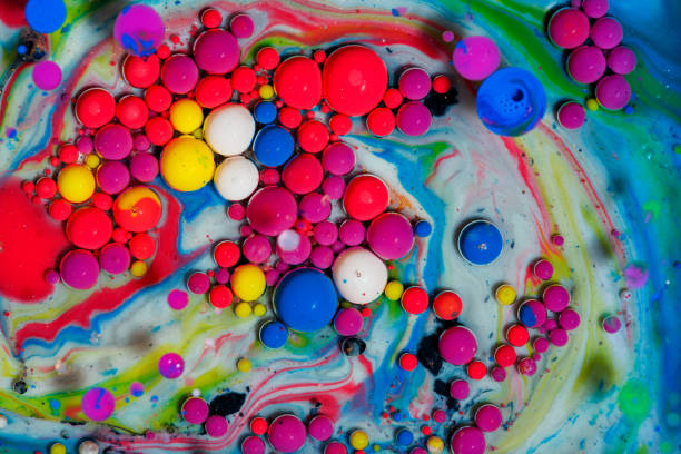 istock Abstract background with paint, drawing on milk 1144359796